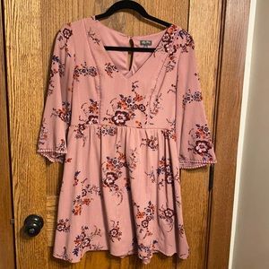 Mauve half sleeve dress